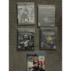 Lot of 5 PS3 Video Games BioShock 1 & 2, Infinite, Destiny, & Injustice *Tested